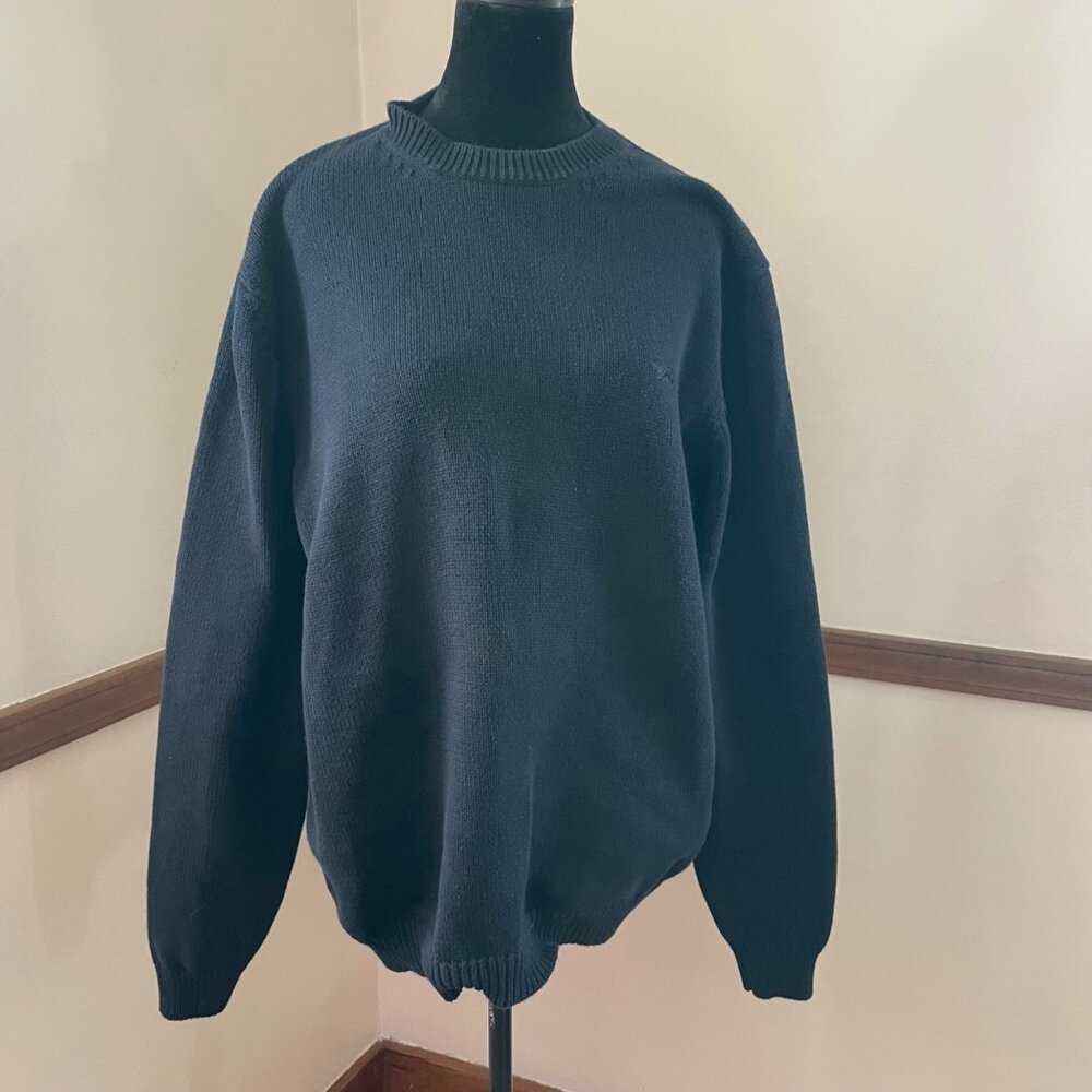 Vtg Style Eddie Bauer Crew Sweater Navy Cotton Men Tall XL Fisherman Classic - Picture 1 of 12